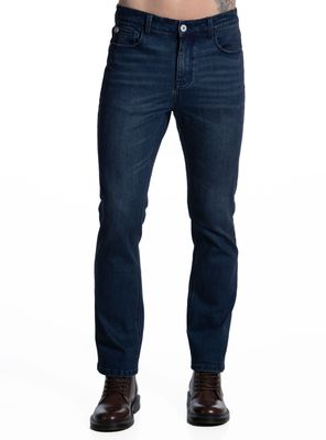 Jeans Straight Tiro Medio Dark