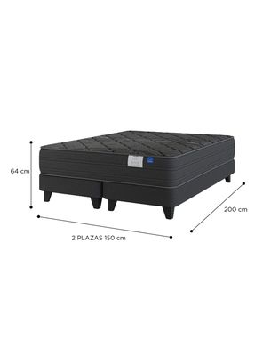 Imagen 2 del producto Cama Europea Black 2 Plazas Box Base Dividida + Respaldo Colonia