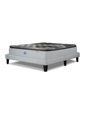Cama Lownes Sunset 2 Plazas + Respaldo Tignes Plata