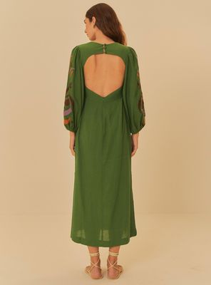 Imagen 2 del producto Vestido Largo Estampado con Manga Abullonada y Tajo