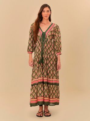 Imagen 1 del producto Vestido Largo con Amarra Frontal Estampado