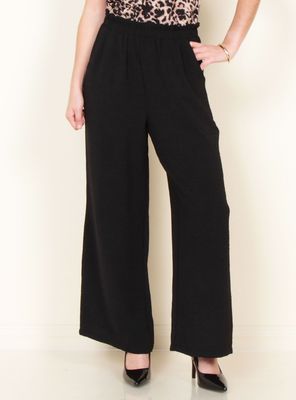 Pantalón Wide Leg Tiro Alto Pretina Elasticada