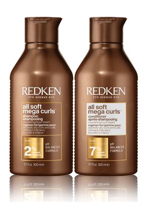Set Nutrición Cabello Rizado Seco All Soft Mega Curls Shampoo Sin Sulfatos 300ml + Acondicionador 300ml Redken