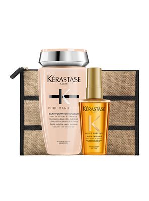 Set Hidratación Cabello Rizado Curl Manifesto Shampoo Bain Hydration Douceur 250ml +  Aceite LHuile Originale Elixir Ultime 50ml Kérastase
