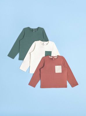 Polera Tripack de Color Sólido