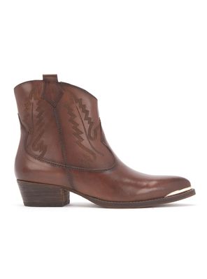 Botín Detalle Bordado Cuero Ashley 659853 Mujer