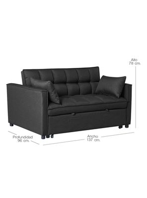 Imagen 2 del producto Futón Brela Tela Negro