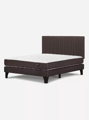 Cama Europea Ergo T New 2 Plazas + Respaldo Lucio Chocolate