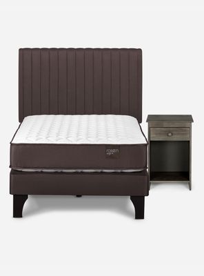 Imagen 2 del producto Cama Europea Ergo T New 1.5 Plazas + Set de Muebles Lucio Chocolate