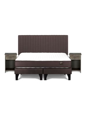 Imagen 2 del producto Cama Europea Ergo T New 2 Plazas Base Divida + Set de Muebles Lucio Chocolate