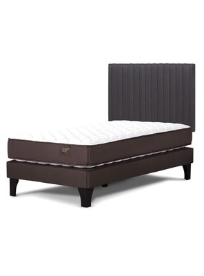Cama Europea Ergo T New 1.5 Plazas + Respaldo Lucio Grafito