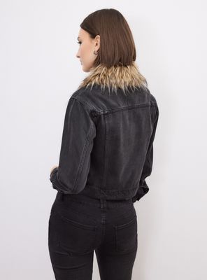 Imagen 2 del producto Chaqueta Denim Cuello Piel Sintética