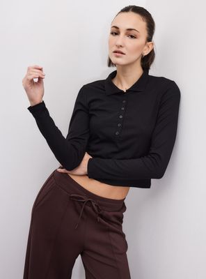 Polera Manga Larga Cuello Polo