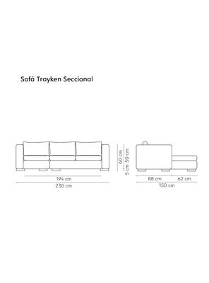 Imagen 2 del producto Sofá Seccional Trayken Izquierdo Tela 3 Cuerpos