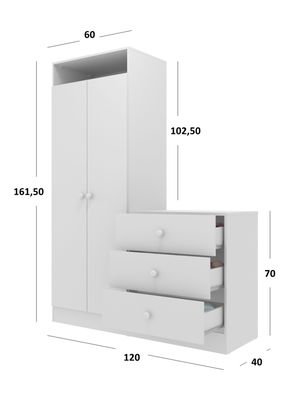 Imagen 2 del producto Armario con Cómoda Pimpolho