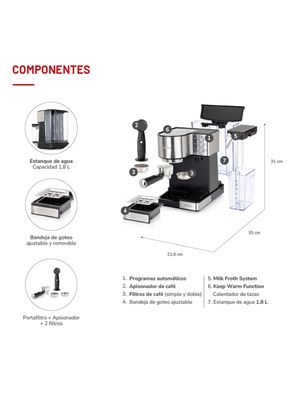 Imagen 2 del producto Cafetera Espresso LateKaffee TH-160DELI