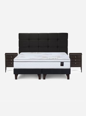 Imagen 2 del producto Cama Europea Art 4 2 Plazas Base Dividida + Set Muebles Issey Grafito