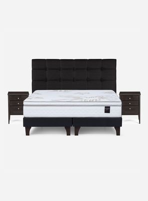 Imagen 2 del producto Cama Europea Art 4 King Base Dividida + Set Muebles Issey Grafito