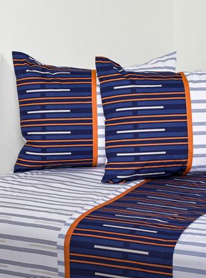 Sábanas King 144 Hilos Trazos Azul