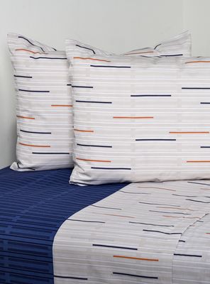 Sábanas 2 Plazas 144 Hilos Trazos Beige