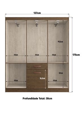 Imagen 2 del producto Clóset 6 Puertas 1 Cajón Amarula