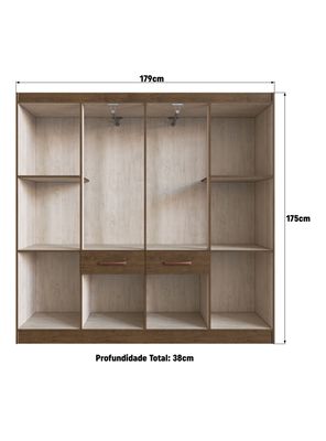 Imagen 2 del producto Clóset 8 Puertas 2 Cajones Amarula