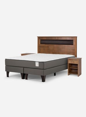 Cama Europea New Style 2 Plus King + Set Muebles Ferrara