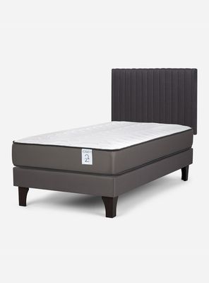 Cama Europea New Style 2 Plus 1 Plazas Respaldo Lucio