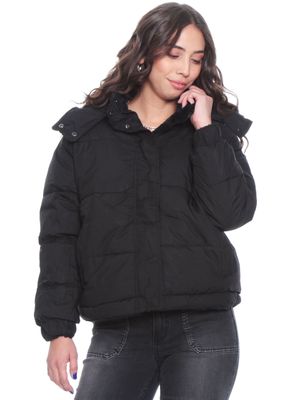 Parka Manga Larga Reversible Capucha y Piel Sintética