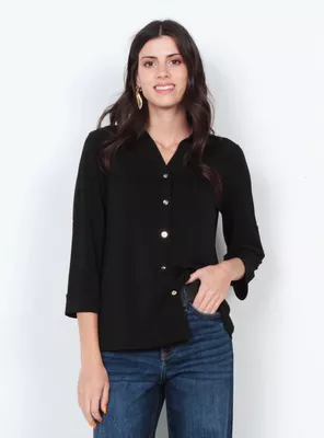 Blusa Manga Larga Soli Abotonada en Delantero
