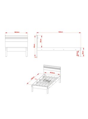 Imagen 2 del producto Cama Tradicional 1 Plaza MDP Diseño L. Horizontal