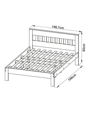 Imagen 2 del producto Cama Tradicional 2 Plazas MDP Diseño Vertical