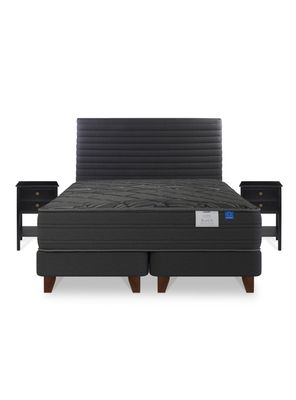 Imagen 2 del producto Cama Europea Black King 180 x 200 cm + Respaldo Modern Gráfito + Velador Rover