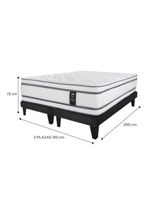 Imagen 2 del producto Cama Europea Majesty 2 Plazas Box Base Dividida + Set Colonia + 2 Almohadas Royal