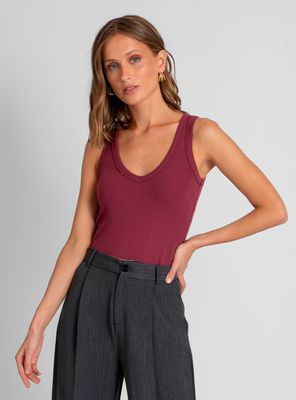 Polera Maru V Burdeo