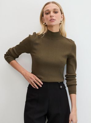 Imagen 1 del producto Polera Tejida Manga Larga Cuello Alto Color