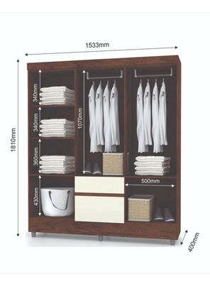 Imagen 2 del producto Clóset Ideal 6 Puertas 2 Cajones Champagne