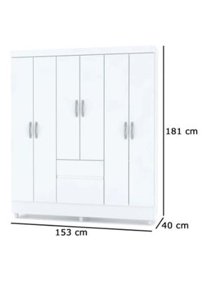Imagen 2 del producto Clóset Ideal 6 Puertas 2 Cajones Blanco