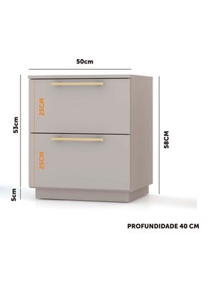 Imagen 2 del producto Velador Dubai 2 Cajones Gris