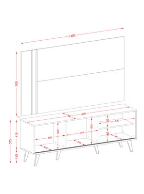 Imagen 2 del producto Rack + Panel TV 60"" Cronos Fendi Natural