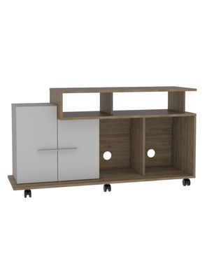 Rack TV 40"" Valera 2 Puertas Miel Blanco