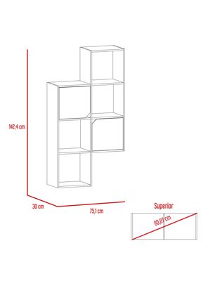 Imagen 2 del producto Biblioteca Muro Debanhi 2 Puertas Duna Gris