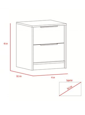 Imagen 2 del producto Velador Kaia 2 Cajones Duna Blanco