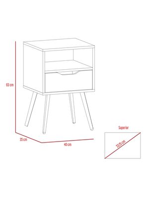 Imagen 2 del producto Velador Otom 1 Cajón Blanco Rovere
