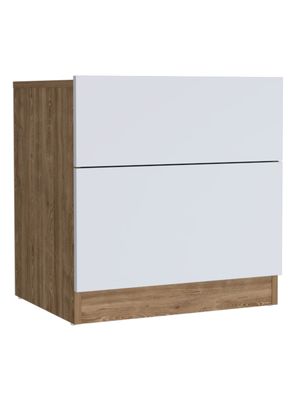 Velador Nebraska 1 Cajón 1 Puerta Miel Blanco