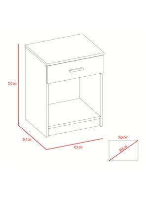 Imagen 2 del producto Velador Eco 1 Cajón Blanco