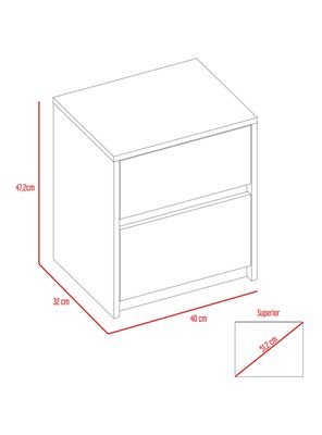 Imagen 2 del producto Velador Trivor 2 Cajones Wengue