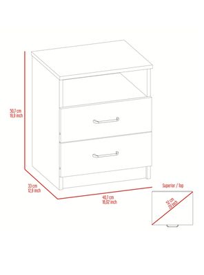 Imagen 2 del producto Velador Nápoles 2 Cajones Siena Wengue