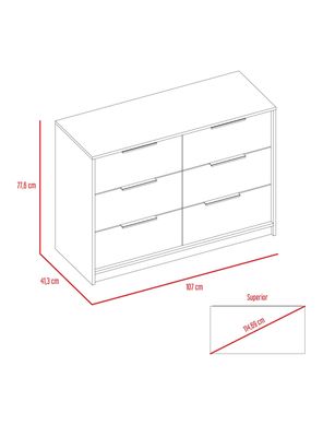 Imagen 2 del producto Cómoda Kaia 4 Cajones 2 Puertas Miel Blanco