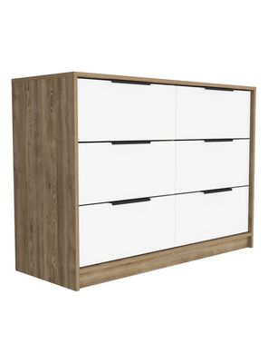 Cómoda Kaia 4 Cajones 2 Puertas Miel Blanco